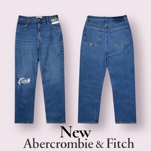 Abercrombie & Fitch Curve Love Ultra High Rise Ankle Straight Jeans 30/10 NWT